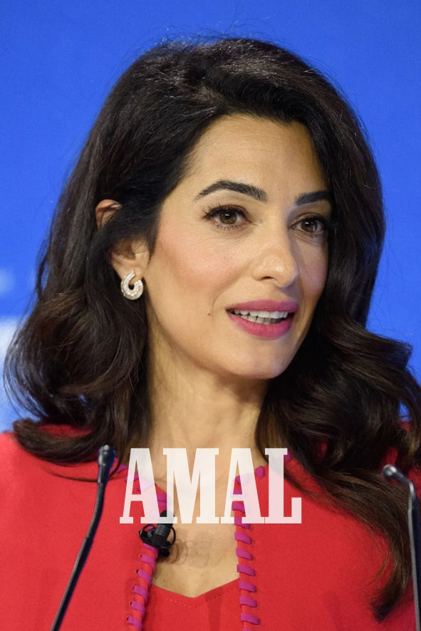 Amal wearing Salamoon Earrings in New York