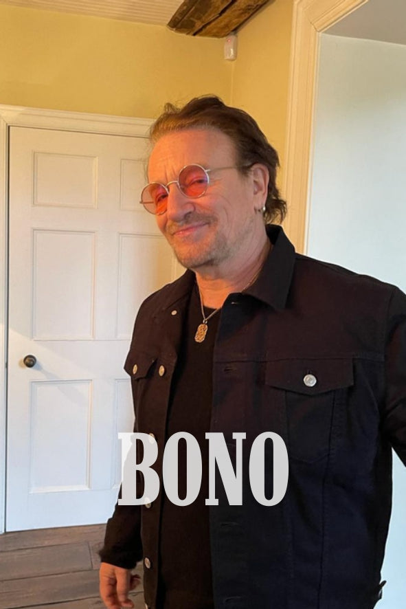 Bono wearing a Salamoon Necklace in London