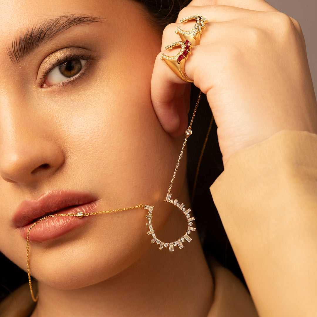 LIBANTA Full Diamond Long Chain Necklace