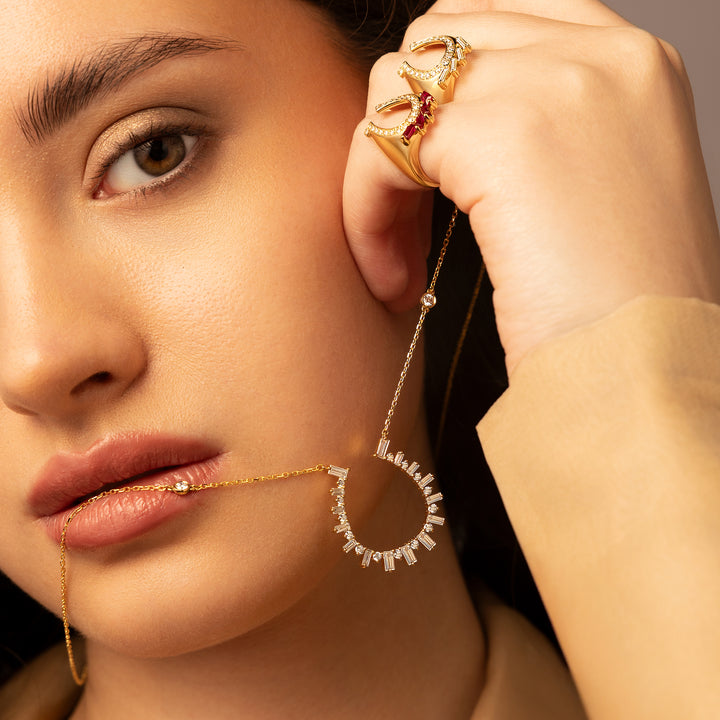 LIBANTA Full Diamond Long Chain Necklace