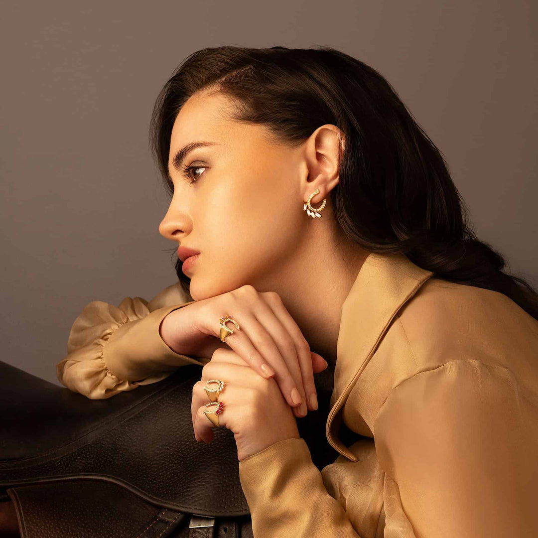 DIA CONTA Full Diamonds Baguettes Hoops