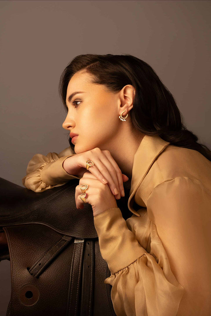 DIA CONTHA Full Diamonds Baguettes Hoops