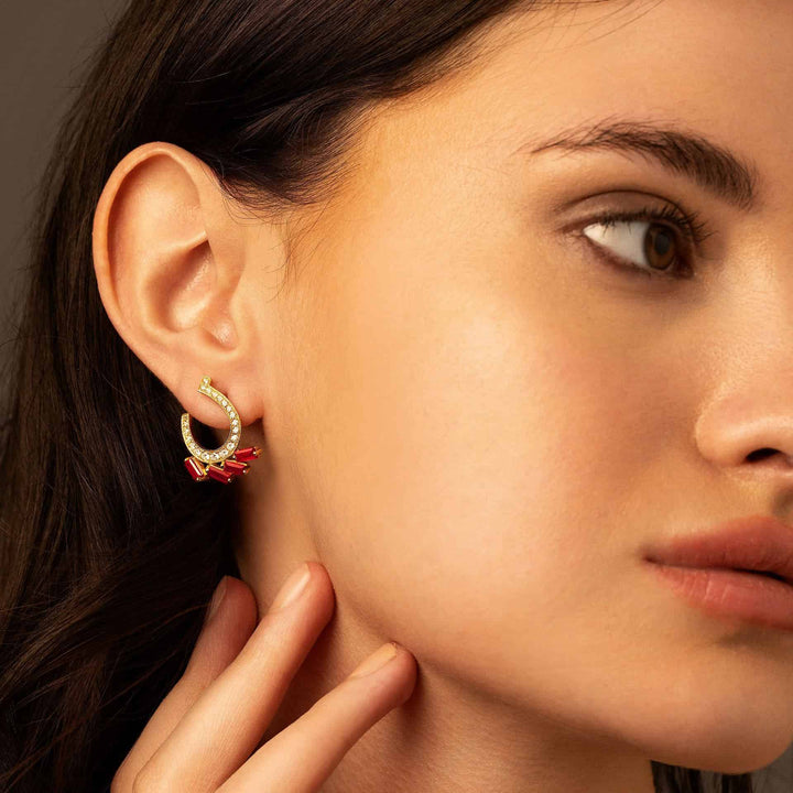 DIA CONTA Rouge Diamond Hoops