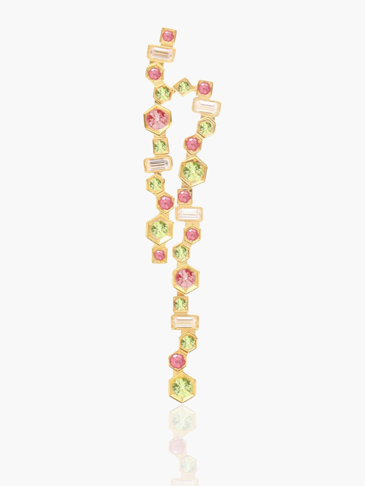 Beehive Colored Dangling Mono Earrings