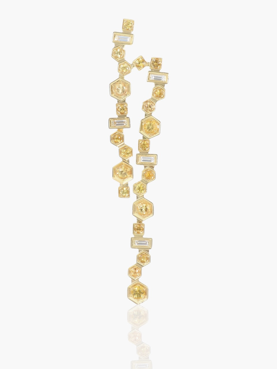 Beehive Colored Dangling Mono Earrings