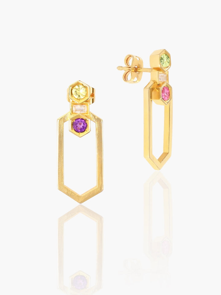 Beehive Long Colored Earrings