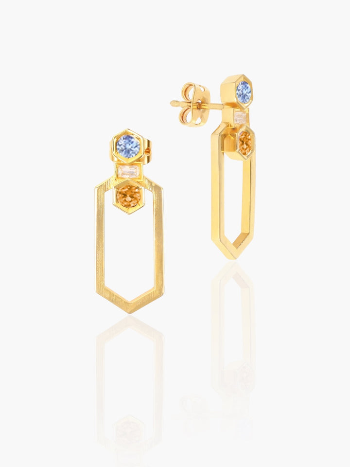 Beehive Long Colored Earrings