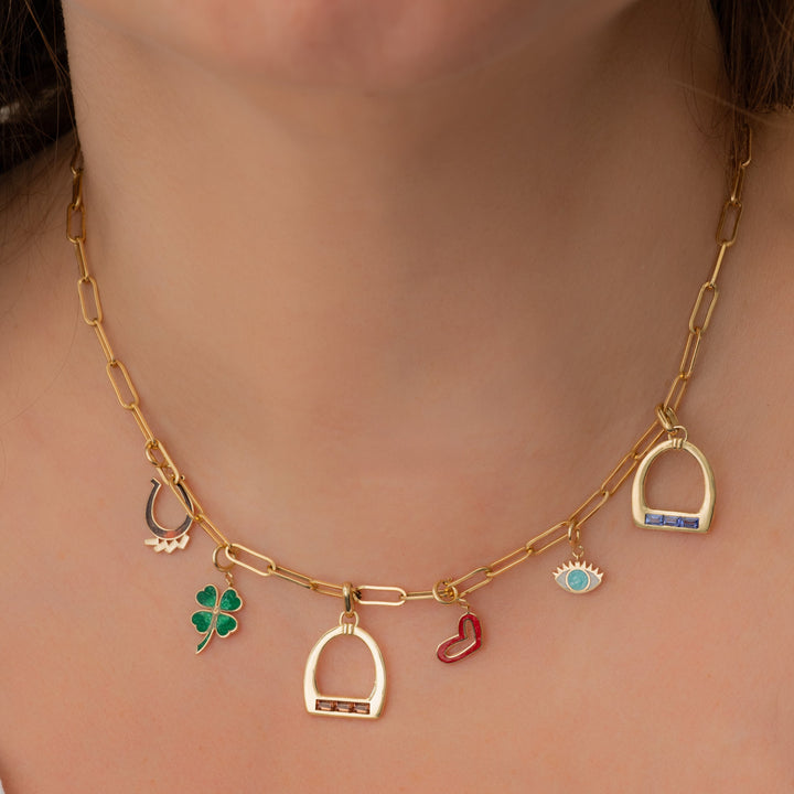 Lucky Voice Maxi Sapphire Stirrup Necklace
