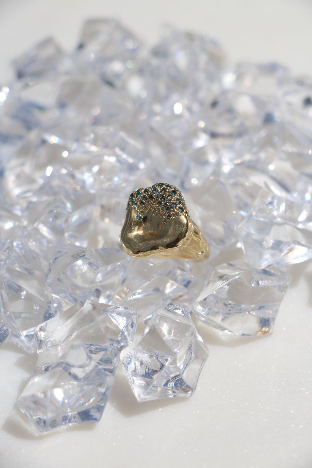 SUNSET ICE MATT PINKY RING