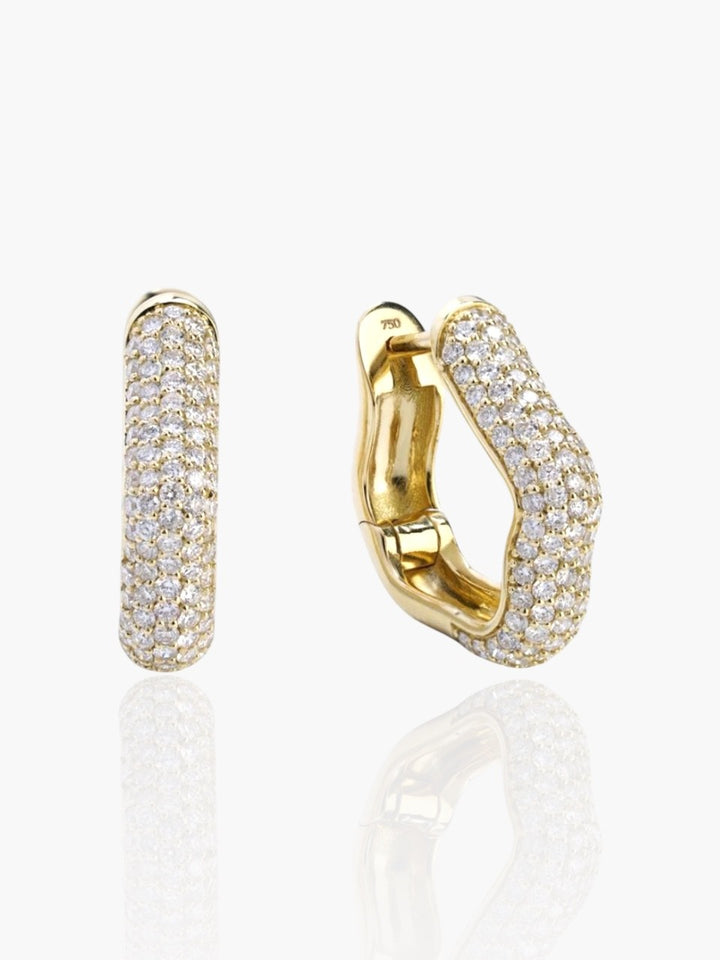 Sea Ice Bold Large Diamond Hoops