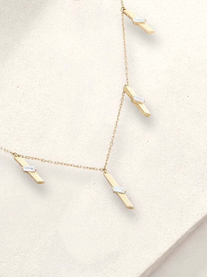 Timeless Baguette Bits Dangling Chain Necklace