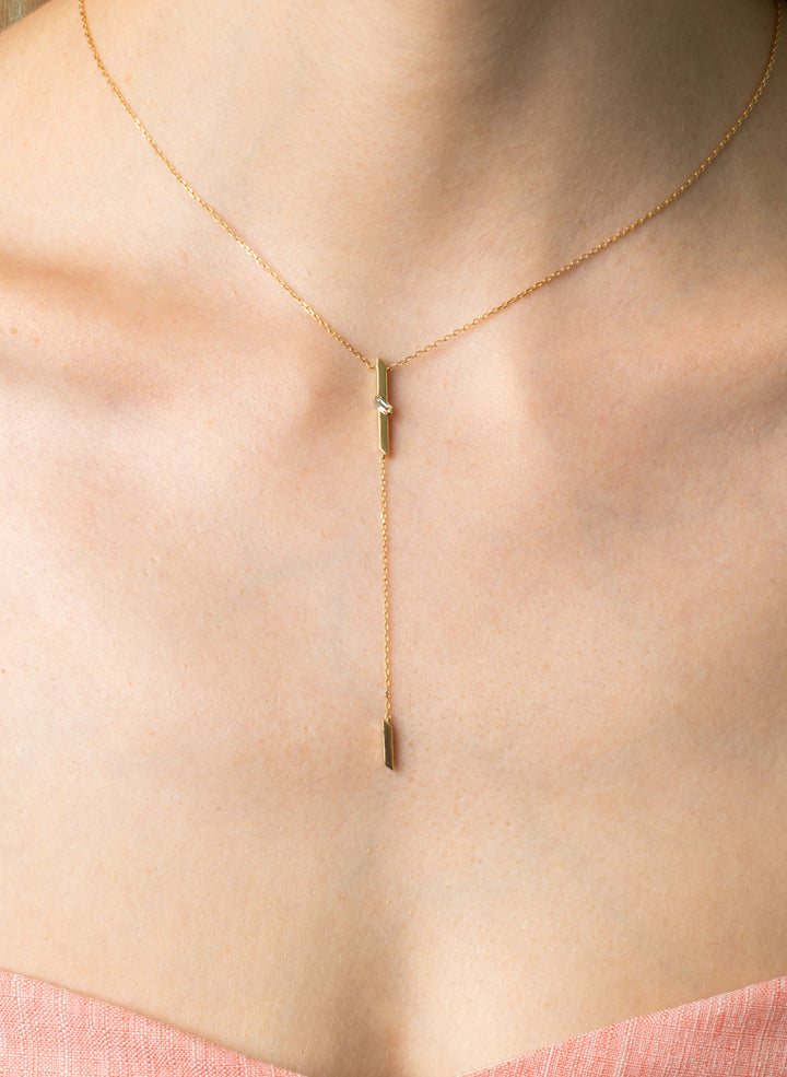 Timeless Baguette Long Dangling Pendant